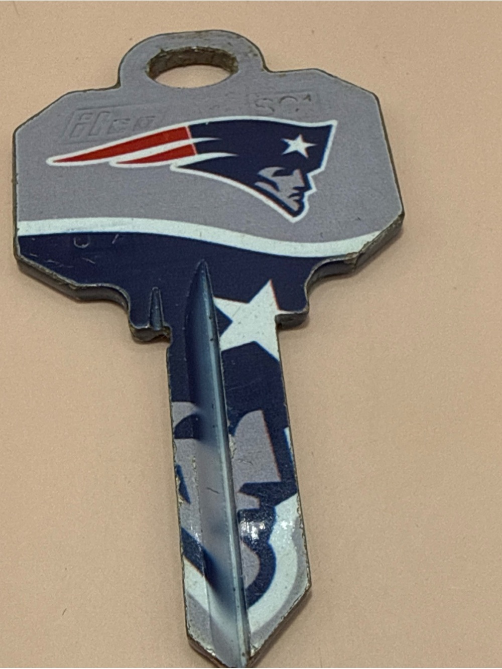 NFL New England Patriots Uncut Key Blank Keyblank ILCO SCI Logo House Door